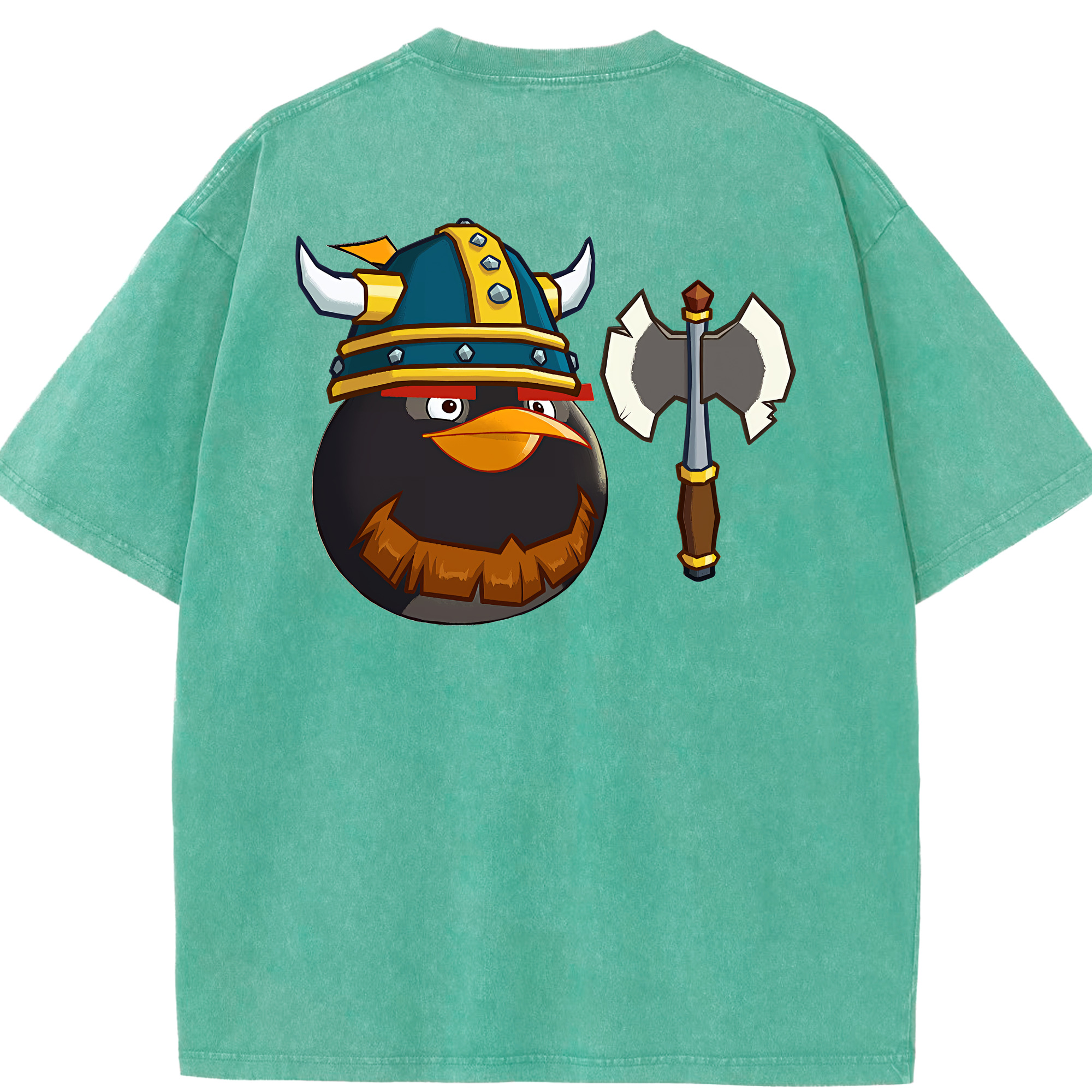 （画像用） Angry Birds アングリーバード 綿100% ヴィンテージ風 半袖Tシャツ（背面プリント）